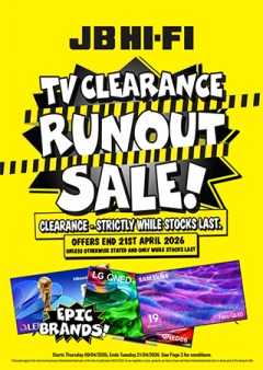 TV Clearance Runout Sale!