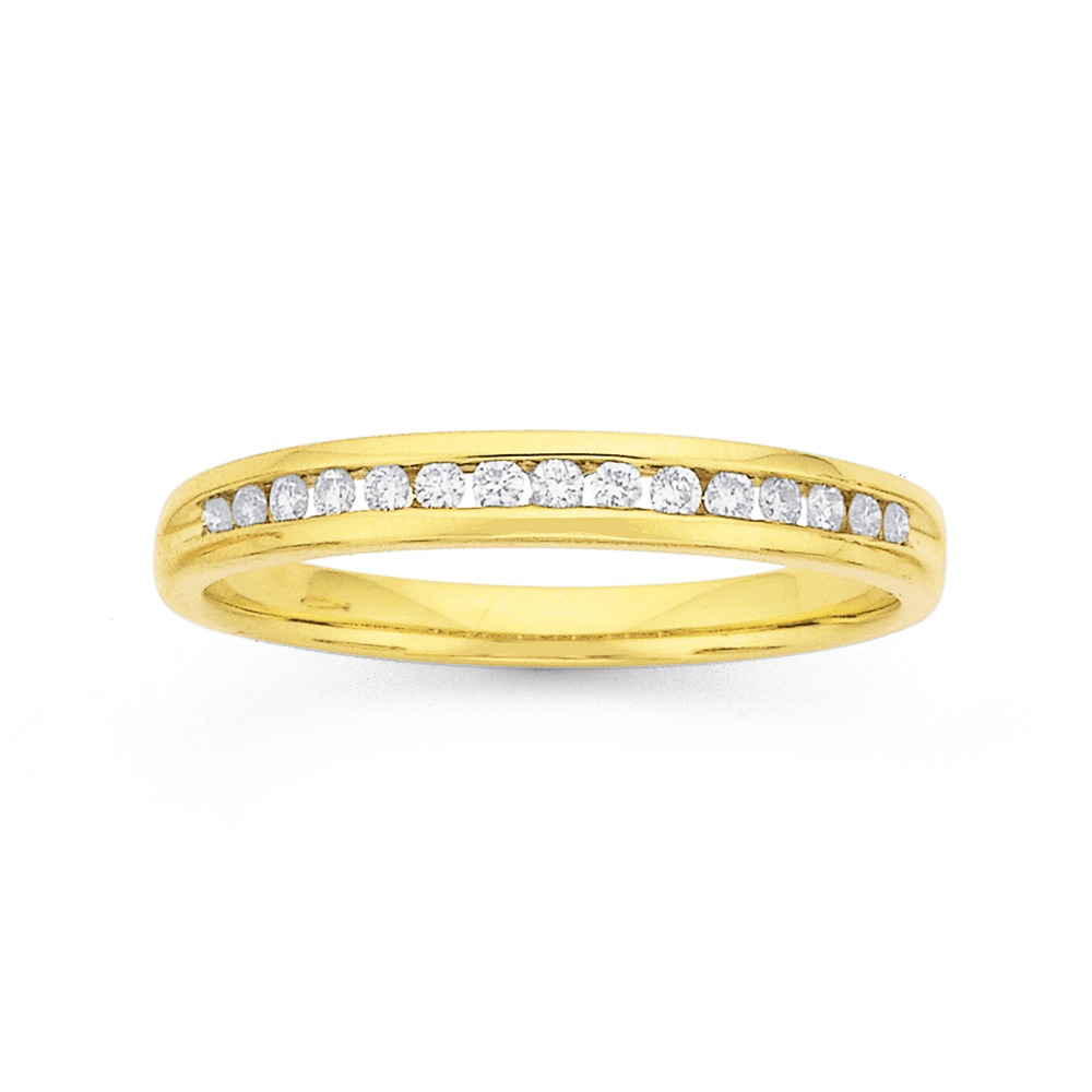9ct, Diamond Channel Set Band