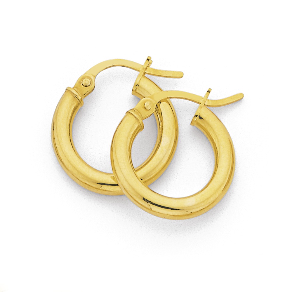 9ct, 10mm Polished Hoops