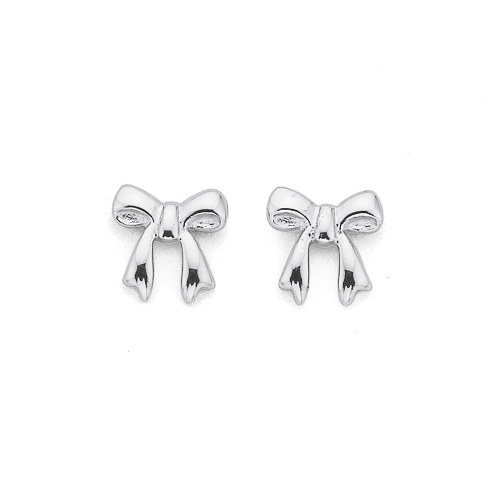 Sterling Silver Mini Bow Stud Earrings