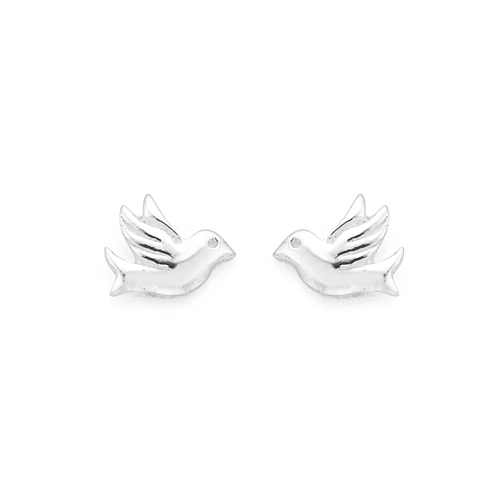 Flying Dove Studs in Sterling Silver