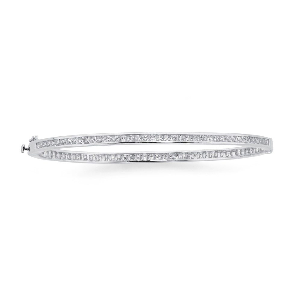 Sterling Silver 65mm Cubic Zirconia Bangle