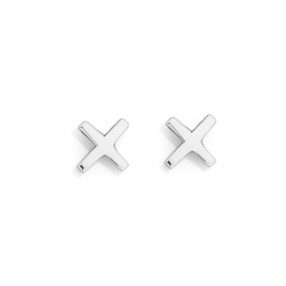Sterling Silver Kiss Stud Earrings