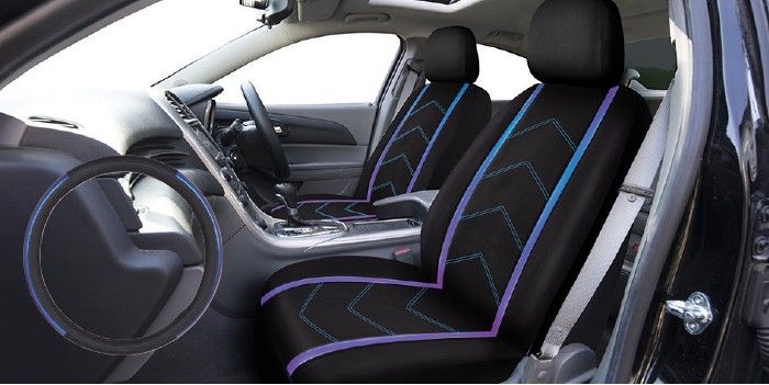 SCA Opal Leather Look Seat Covers & Steering Wheel Cover Combo