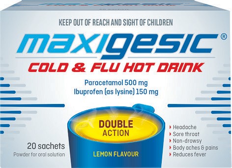 Maxigesic Cold & Flu Lemon Hot Drink 20 Sachets