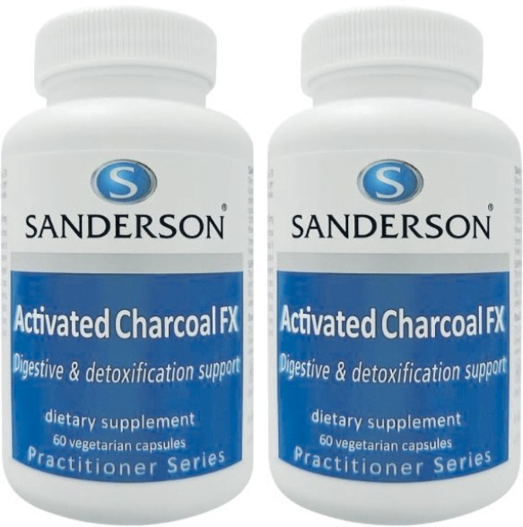 NEW Sanderson Activated Charcoal FX 60 Vegetarian Capsules