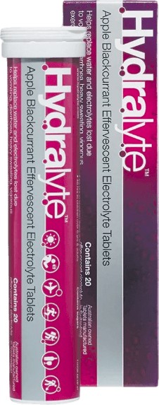 Hydralyte Effervescent Electrolyte Tablets Apple Blackcurrant Flavoured 20 Tablets