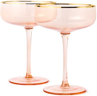 Cristina Re Rose Crystal Coupe, Set of 2