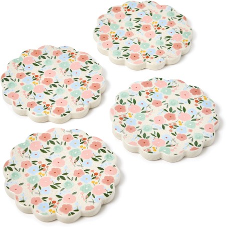 Flower Stall Coasters, Set of 4
