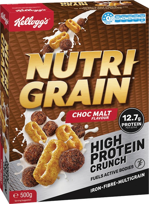 Kellogg’s Nutri-Grain High Protein Crunch Choc Malt Flavour 500g