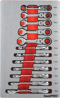 NEW ToolPRO 12 Pce Stubby Flex Spanner Set
