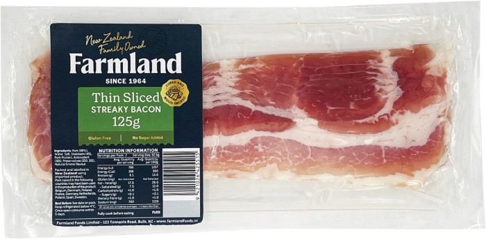 Farmland Thin Sliced Streaky Bacon 125g