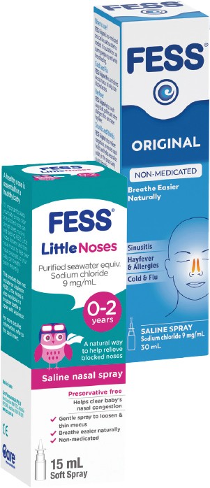 FESS Saline Nasal Spray Original 30ml or Little Noses 15ml