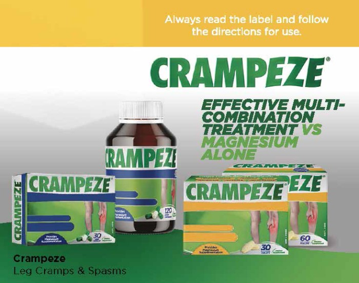 30% off RRP Crampeze Leg Cramps & Spasms Range