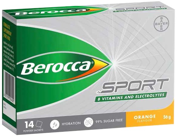 Berocca Sport Powder Sachet Orange 14 Pack