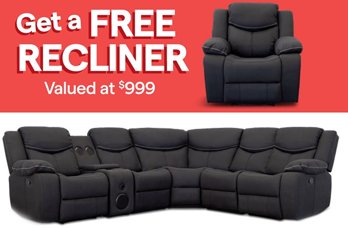 Snoop Corner Suite with 2 Inbuilt Recliners