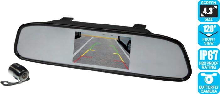 SCA 4.3” Mirror Mounted Reverse Camera System