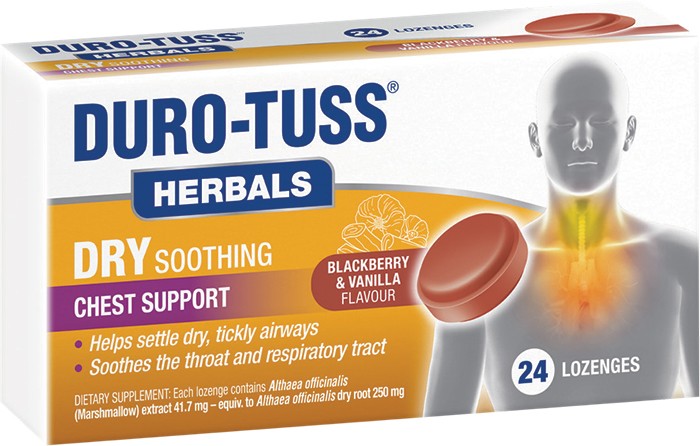 NEW Duro-Tuss Herbals Dry Soothing Lozenges 24s