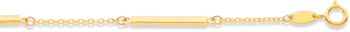 9ct Yellow Gold 19cm Interval Bar Bracelet