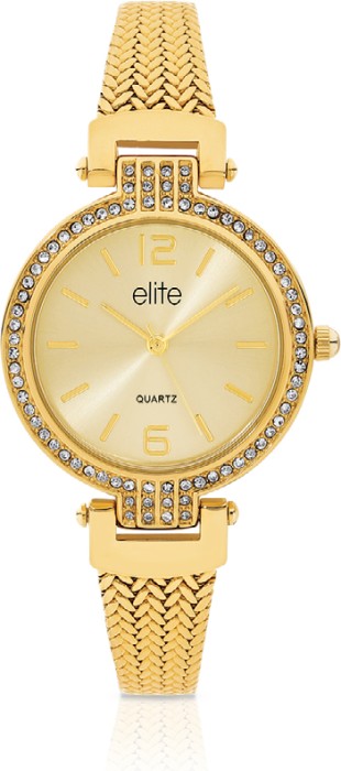 Elite Gold Tone Ladies Watch