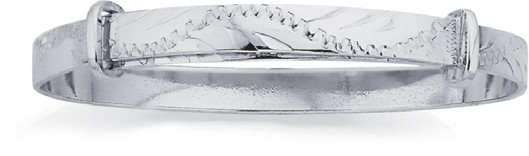 Sterling Silver Patterned & Plain Baby Expander Bangle