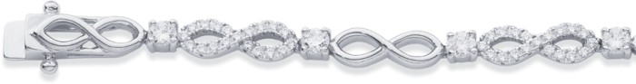 Sterling Silver Cubic Zirconia Infinity Link Bracelet