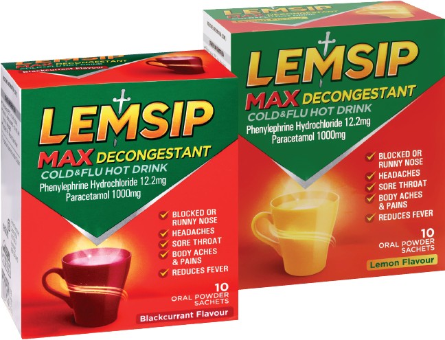 Lemsip Cold & Flu Max Decongestant Hot Drink 10s