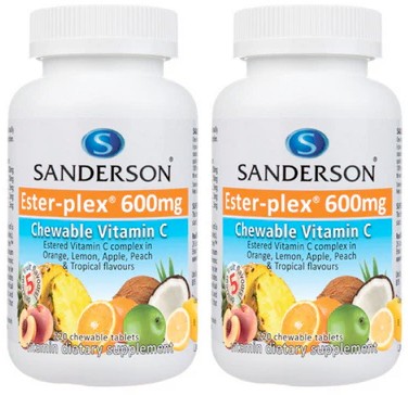 Sanderson Ester-plex Vitamin C 600mg 5 Fruit Flavours Chewable 220 Tablets