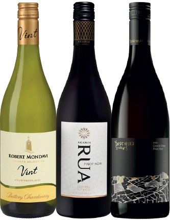 Robert Mondavi Private Selection Buttery California Chardonnay, Rua Central Otago Pinot Noir