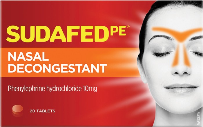 Sudafed PE Nasal Decongestant or Sinus + Pain Relief 20s