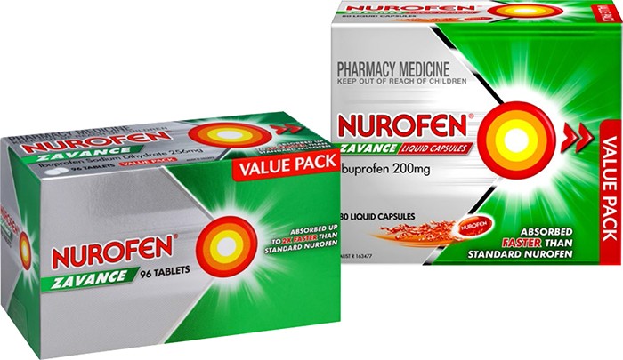 Nurofen Zavance Liquid Capsules 80s or Nurofen Zavance Tablets 96s