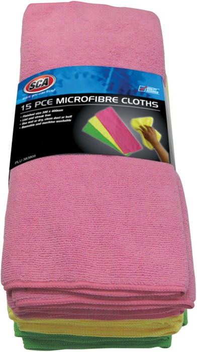 SCA Microfibre Cloths 15 Pack