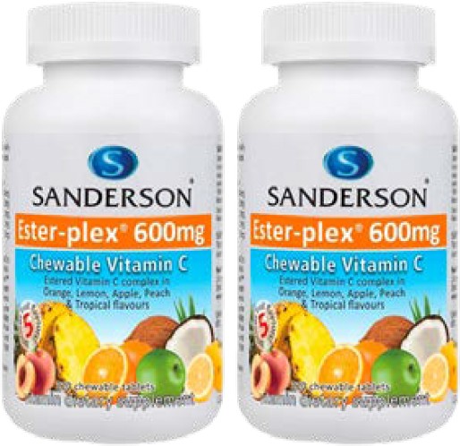 Sanderson Ester-plex Vitamin C 600mg 5 Fruit Flavours Chewable 220 Tablets