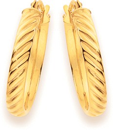 9ct 15mm Twist Hoop Earrings