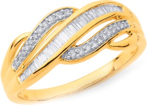 9ct, Diamond Swirl Dress Ring