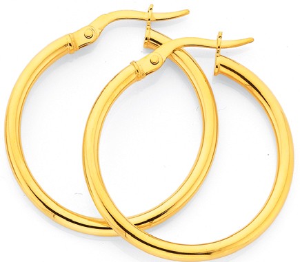 9ct 24mm Hoop Earrings