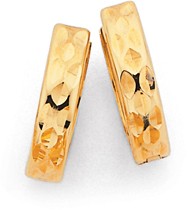 9ct 12mm Diamond Cut Huggie Earrings