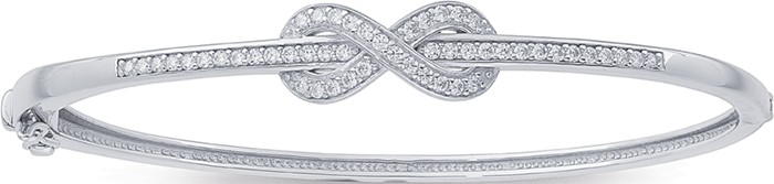 Sterling Silver Cubic Zirconia Infinity Bangle