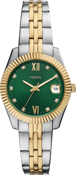 Fossil Scarlette Green Ladies Dial Two Tone Bracelet
