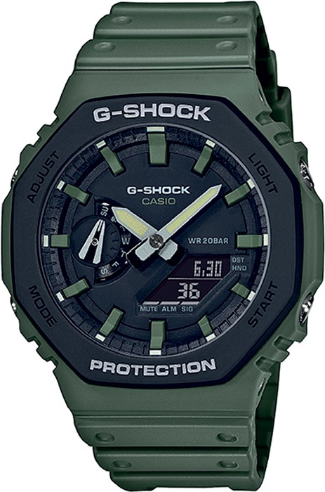 G-Shock Gents Analogue/Digital Black/Green Watch GA2110SU-3A