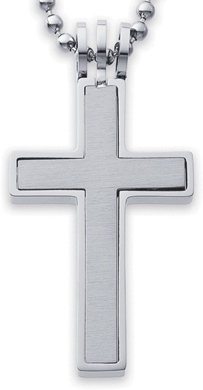 Stainless Steel Matte Centre Plain Gents Cross