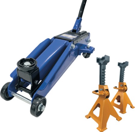 Mechpro Low Profile Trolley Jack & Stanfred Vehicle Stands Combo