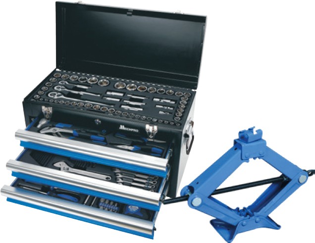 Mechpro Tool & Accessory Kit 248 Piece & Scissor Jack Combo
