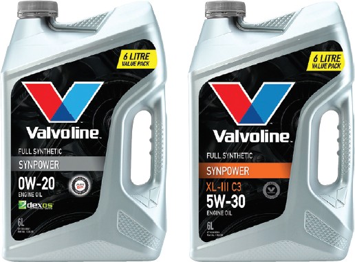 Valvoline SYNPOWER 0W-20 OR XLIII C3 5W-30 6L ENGINE OILS^
