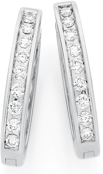 9ct, Diamond Hoops
