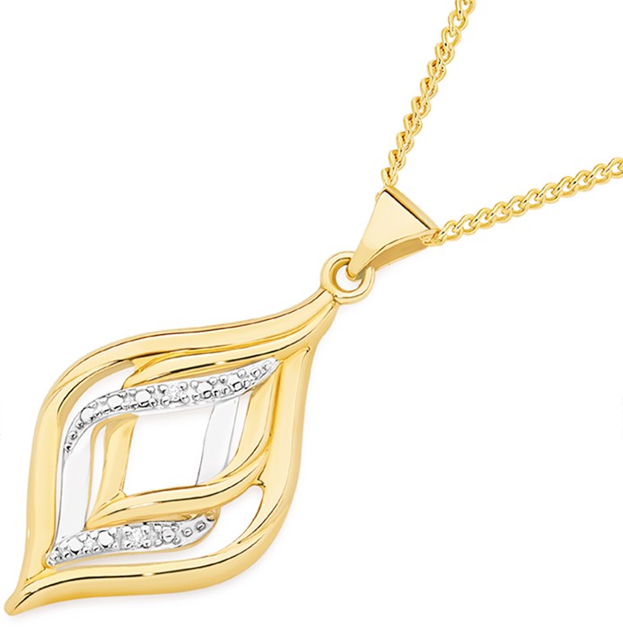 9ct, Diamond Triple Kite Shape Pendant