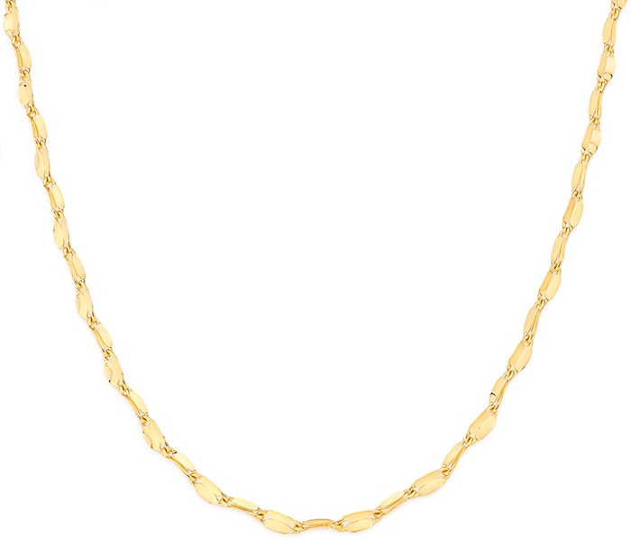 9ct 45cm Solid Mirror Link Chain