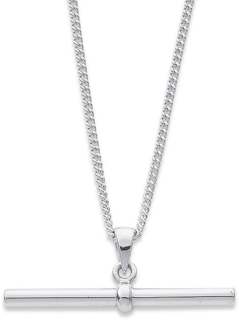 Sterling Silver 30mm Plain T- Bar Pendant