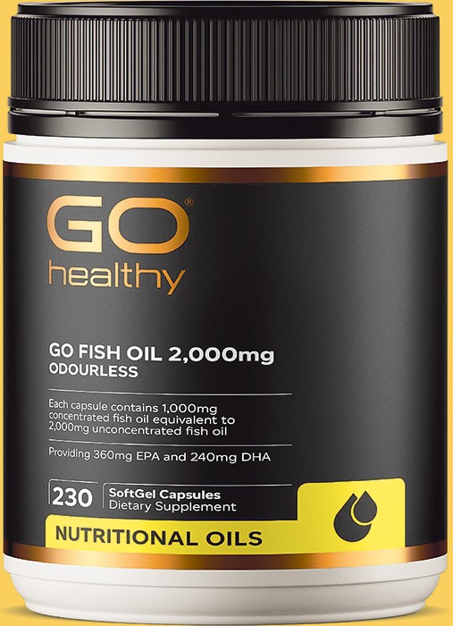 GO Healthy GO Fish Oil Supplement 2,000mg Odourless 230 Caps