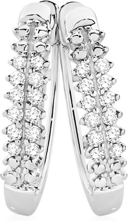 9ct White Gold Diamond Pave Huggie Earrings